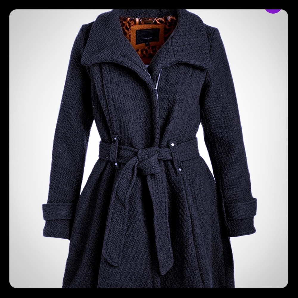 NWT nubby black wrap coat.